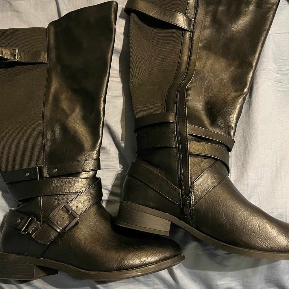 Torrid black knee high wide calf boots size 10W